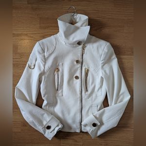 Guess by Marciano White Asymmetrical Zip Jacket / Blazer, Size 4, EUC